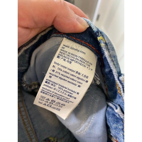 Tommy Hilfiger logo embroidered raw hem vintage jeans - Picture 5 of 8